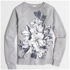 J. Crew Factory Floral Blockprint Pullover Crew Sweatshirt